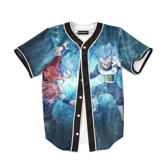 Goku Vegeta SSGSS Lightning Pattern Full Print Baseball Jersey