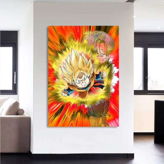 Dragon Ball Goten Trunks Kid Angry Aura 1Pc Canvas Print
