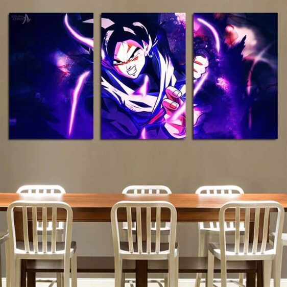 DBS Powerful Goku Black Purple 3pcs Wall Art Canvas Print