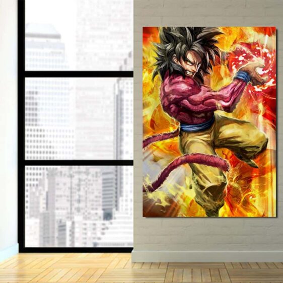Dragon Ball Goku SSJ4 Angry Fire Vibrant 1Pc Canvas Print