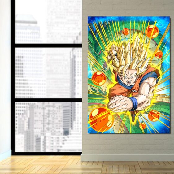Dragon Ball Muscular Goku Aura Vibrant 1Pc Canvas Print
