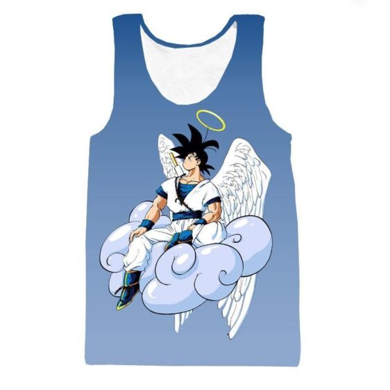 Angel Goku Sitting on the Cloud Blue Tank Top - Saiyan Stuff