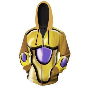 Perfected Golden Frieza Body Armor Zip Up Cosplay Hoodie