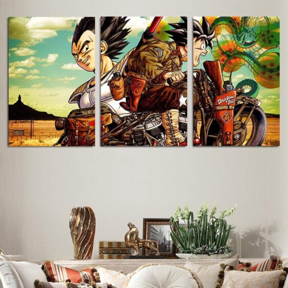 DBZ Art Goku Vegeta Shenron Vibrant Style 3pc Wall Art Decor Canvas Prints