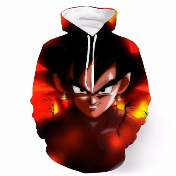 DBZ Black Goku Danger Fire Smile Potala Fusion Cool Trendy Design Hoodie - Saiyan Stuff