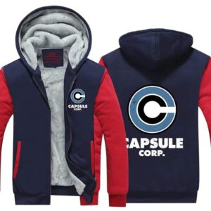 DBZ Capsule Corp Stylish Red & Blue Zip Up Hooded Jacket
