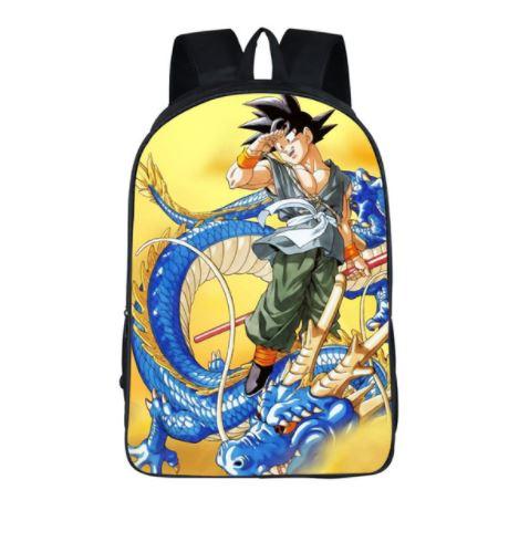 DBZ Goku Blue Shenron Fan Art Anime School Backpack Bag