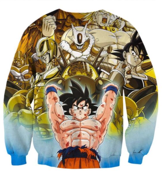 DBZ Goku Spirit Bomb Destroy Villains Cooler Broly Namek Golden Sweatshirt