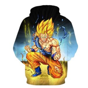 DBZ Goku Super Saiyan Thunder Power Damage Fight Cool Design Hoodie - Saiyan Stuff - 2
