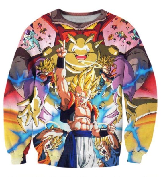 DBZ Goku Vegeta Fusion Saiyan Gogeta Colorful Design Streetwear Sweatshirt