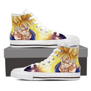 Dragon Ball Goku Super Saiyan Damage Fight Sneakerhead Awesome Shoes