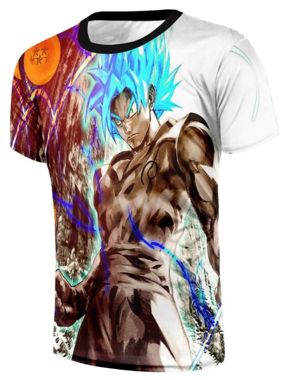 Dragon Ball Goku Super Saiyan God Blue SSGSS Whis Symbol Impressive Design T-Shirt