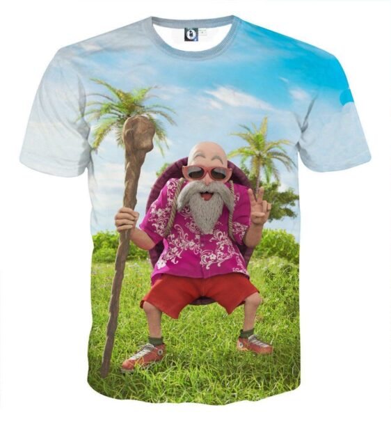Dragon Ball Master Roshi Realistic Style Graphic Cool T-Shirt