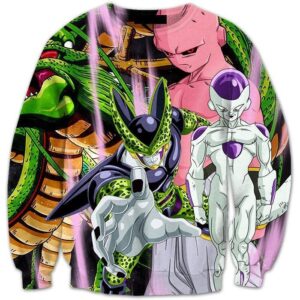 Dragon Ball Shenron and the Villains Cell Buu Frieza Dope 3D Sweatshirt - Saiyan Stuff