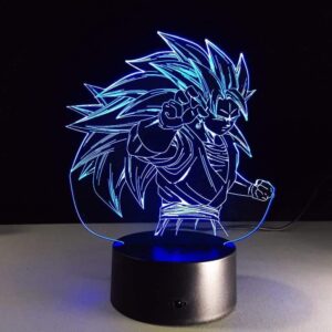 Dragon Ball Super Saiyan 3 Vegito Color Changing Acrylic Panel Lamp