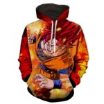 Dragon Ball Z Angry Son Goku God Form In Red Hair Hoodie