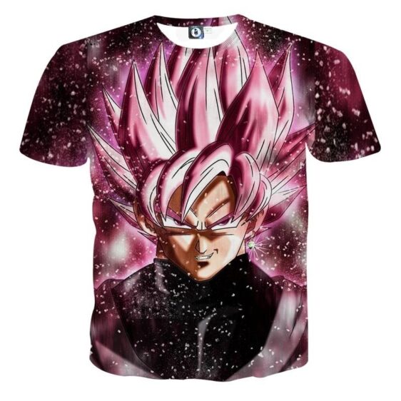 Dragon Ball Z Super Saiyan Goku Black Rose Pink T-Shirt