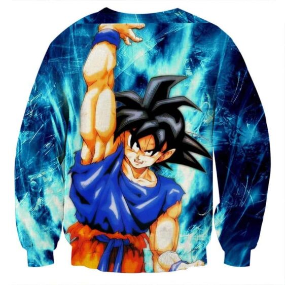 Dragon Ball Z Super Saiyan Son Goku Cool Blue Aura Sweater