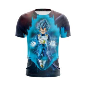 Dragon Ball Z Vegeta In His Blue Hair God Form Aura T-Shirt