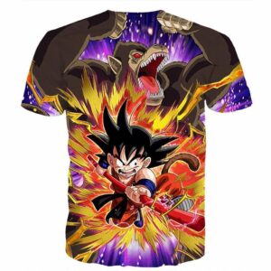 Great Ape Monkey Warrior Angry Kid Goku Fighting 3D T- Shirt - Saiyan Stuff - 2