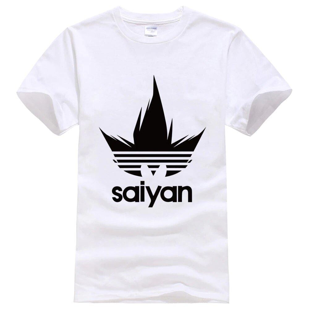 Dragon Ball Z Black Saiyan Adidas Parody White T Shirt Saiyan Stuff