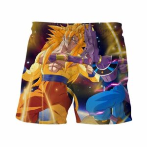 Super Saiyan 3 SSJ3 Goku Versus Fight Destruction God Beerus Shorts - Saiyan Stuff