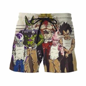 Usual Suspects Dragon Ball Z Villains Wanted Vintage 3D Shorts - Saiyan Stuff