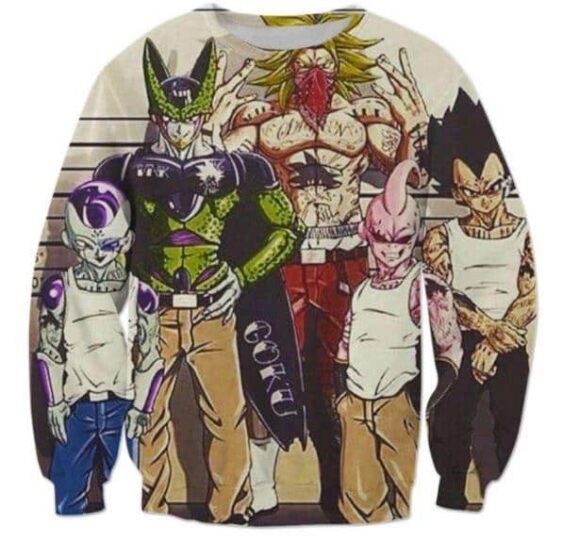Usual Suspects Dragon Ball Z Wanted Vintage Sweatshirt - Saiyan Stuff