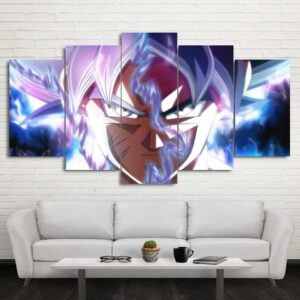 Dragon Ball Z Son Goku Ultra Instinct Powerful Wall Art 5pcs Canvas