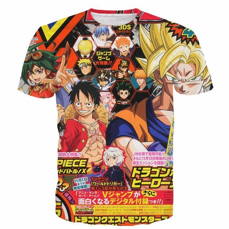 Japanese Style 3d One Piece Dbz Naruto Bleach Anime Dope T Shirt Saiyan Stuff