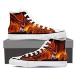 Naruto Kurama Fire Monster Fox Fan Art Orange Sneakers Shoes