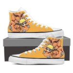 Naruto Uzumaki and His Kyuubi Fox Cool Orange Sneakers Shoes