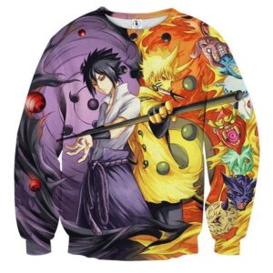 Naruto Sasuke Power Jinchuuriki Sharingan Pattern Sweatshirt