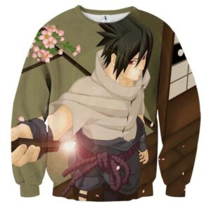 Naruto Shippuden Sasuke Uchiha Katana Sword Cool Sweatshirt