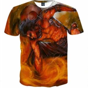 One Piece Ace Powerful Flame Skill Dope Design T-Shirt