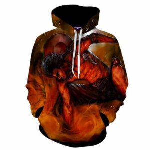 One Piece Anime Aggressive Ace Fire Fist Burning Hoodie