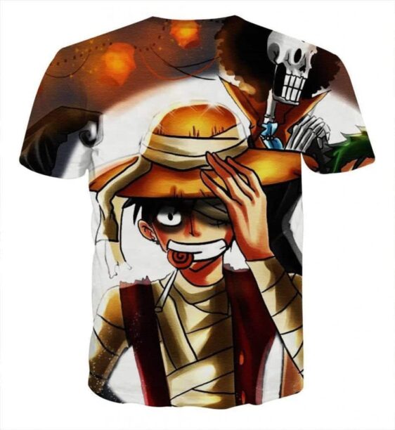 One Piece Anime Injured Monkey D Luffy Cool Stylish T-shirt