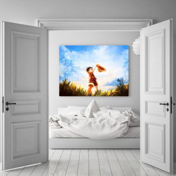 One Piece Happy Young Monkey D Luffy Sunset 1pc Canvas Print