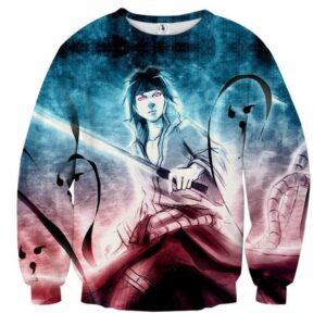 Sasuke Uchiha Powerful Ninja Art Work Printed Sweatshirt