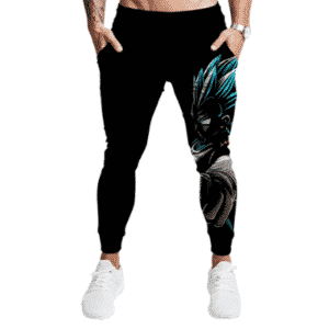 DBZ Sinister Super Saiyan Blue Vegeta Black Gym Sweatpants