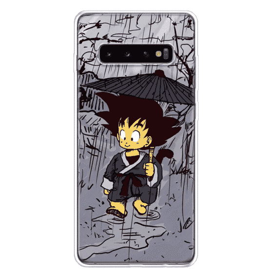 Adorable Kid Goku In The Rain Samsung Galaxy S10 Case