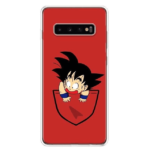 DBZ Cute Kid Goku In Pocket Red Samsung Galaxy S10 Case