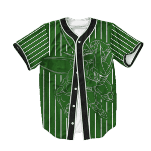 Dragon Ball Z Cell Stencil Art Green Baseball Jersey