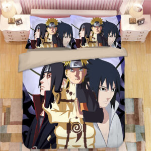 Naruto Half Kyuubi Mode Itachi Sharingan & Sasuke Bedding Set