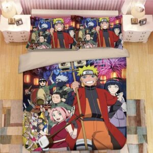 Naruto Konoha Villagers Festive Celebration Bedding Set