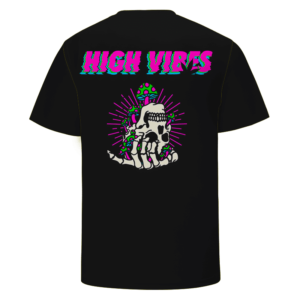 Trippy Skull Art High Vibes 420 Marijuana Weed T-Shirt