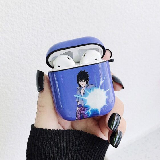 Awesome Sasuke Uchiha Blue Lightning Chidori Airpods Case