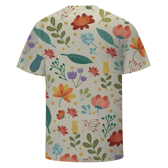 Cute Floral Pattern Marijuana Logo Summer Cool T-shirt