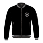 Dragon Ball Super Saiyan Crest Metallic Logo Black Bomber Jacket