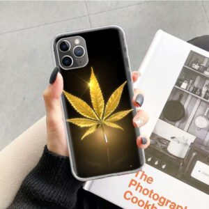 Golden Cannabis Leaf iPhone 12 (Mini, Pro & Pro Max) Case